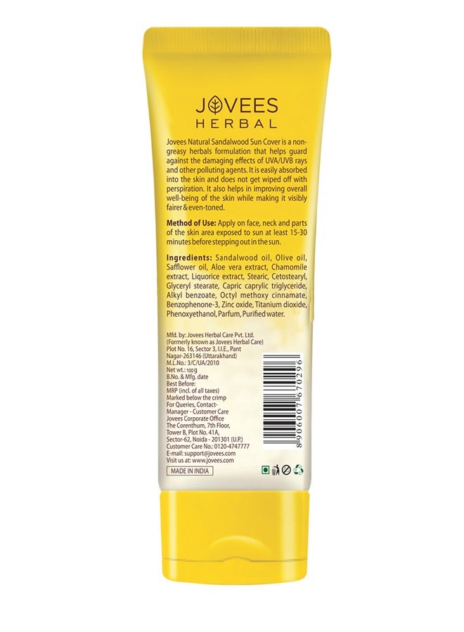 JOVEES HERBAL Sun Cover Sandalwood Spf 30 100 Ml - Image 2